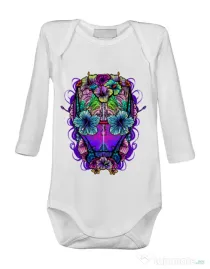 Baby body Flower helmet Alb