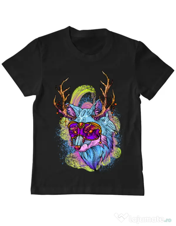 Tricou ADLER copil Wolf Negru