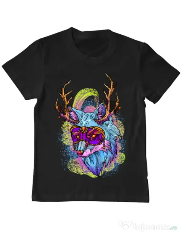 Tricou ADLER copil Wolf Negru