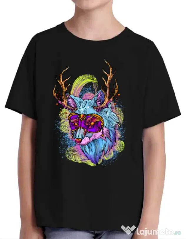 Tricou ADLER copil Wolf Negru