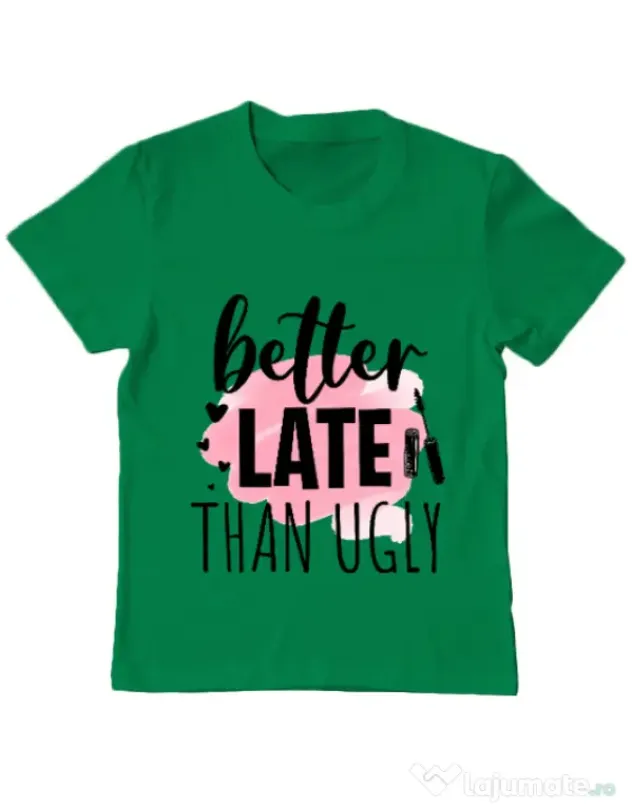 Tricou ADLER copil Better late than ugly Verde mediu