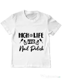 Tricou ADLER copil High on life Alb