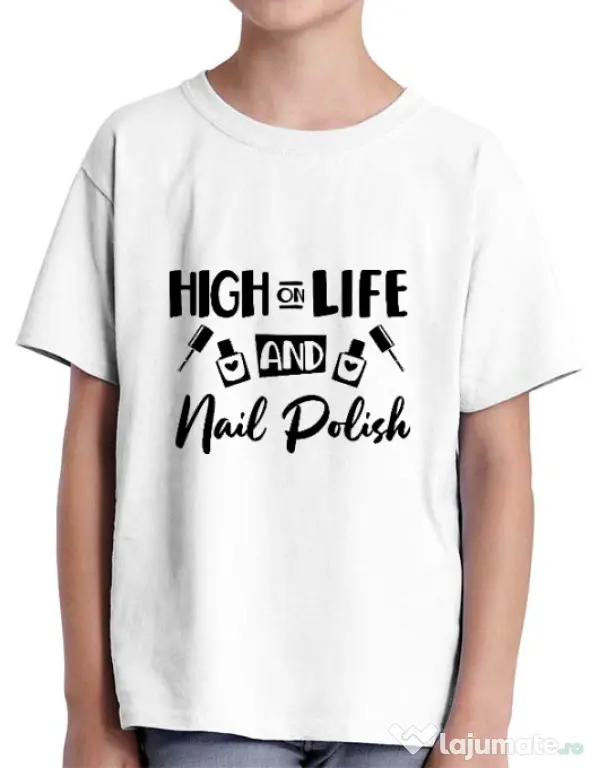 Tricou ADLER copil High on life Alb