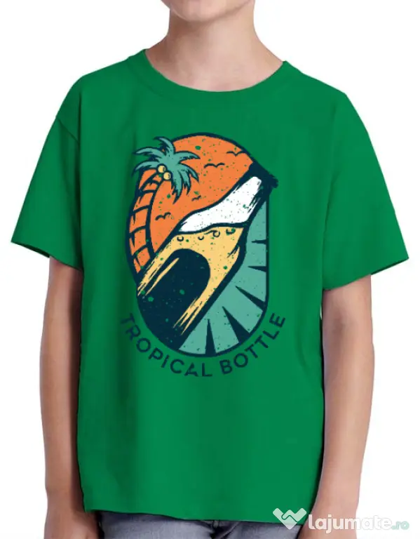 Tricou ADLER copil Tropical bottle Verde mediu
