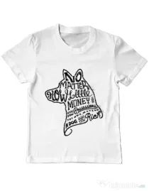Tricou ADLER copil A Dog Makes You Rich Alb