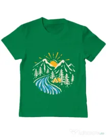 Tricou ADLER copil Camp river Verde mediu