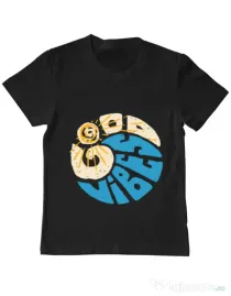 Tricou ADLER copil Good vibes and wave Negru