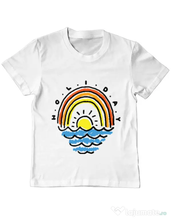 Tricou ADLER copil Holiday Alb