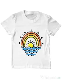 Tricou ADLER copil Holiday Alb
