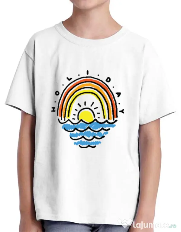 Tricou ADLER copil Holiday Alb