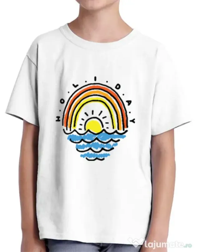 Tricou ADLER copil Holiday Alb