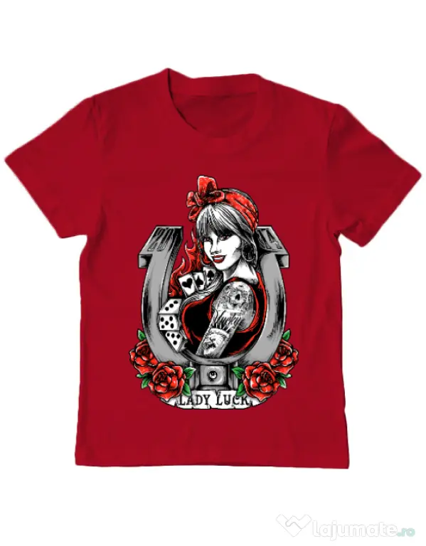 Tricou ADLER copil Lady luck Rosu