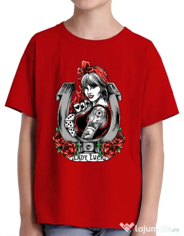Tricou ADLER copil Lady luck Rosu