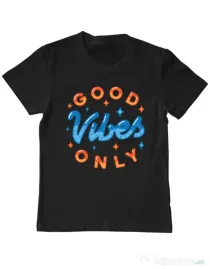 Tricou ADLER copil Good vibes only Negru