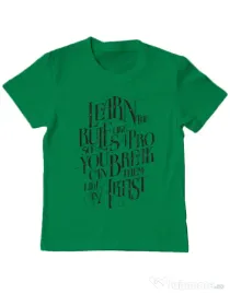 Tricou ADLER copil Learn the rules Verde mediu