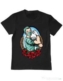 Tricou ADLER copil Rockabilly Nurse Negru