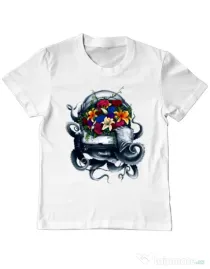 Tricou ADLER copil Space bloom Alb