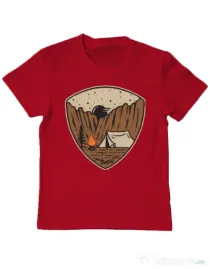 Tricou ADLER copil Camp cliffs Rosu