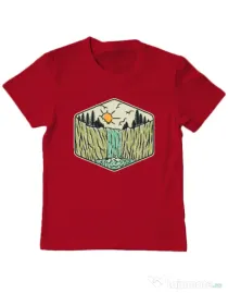 Tricou ADLER copil Beauty waterfall Rosu