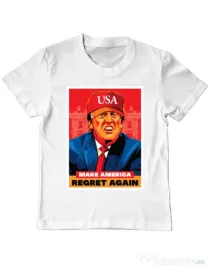 Tricou ADLER copil Make America regret again Alb