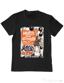 Tricou ADLER copil Retro Gym Negru