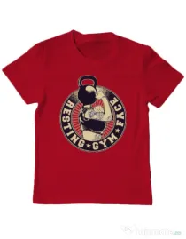 Tricou ADLER copil Resting gym face Rosu