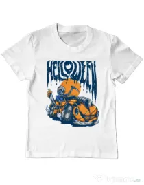 Tricou ADLER copil Hello ween Alb