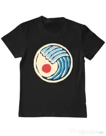 Tricou ADLER copil Great wave Negru