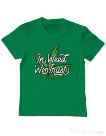 Tricou ADLER copil In weed we trust Verde mediu