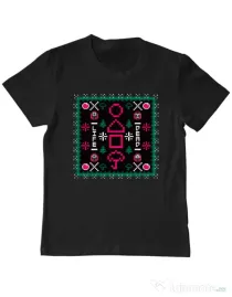 Tricou personalizat copil Childhood Pattern Negru