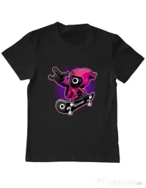 Tricou personalizat copil Squid Boy Negru