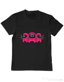 Tricou personalizat copil Squid Squad Negru