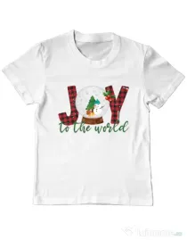 Tricou personalizat copil Joy to the world Alb