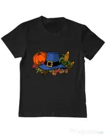 Tricou personalizat copil Thank Giving Negru