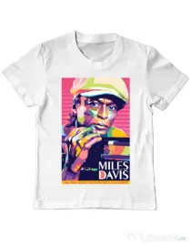 Tricou personalizat copil Miles Davis Alb