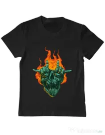 Tricou personalizat copil METAL HEADS Negru