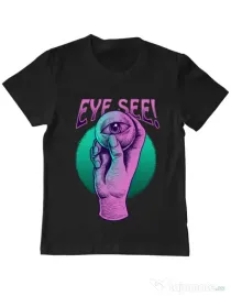 Tricou personalizat copil EYE SEE Negru