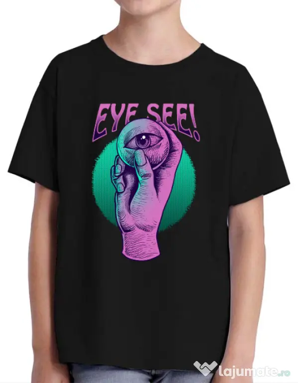 Tricou personalizat copil EYE SEE Negru