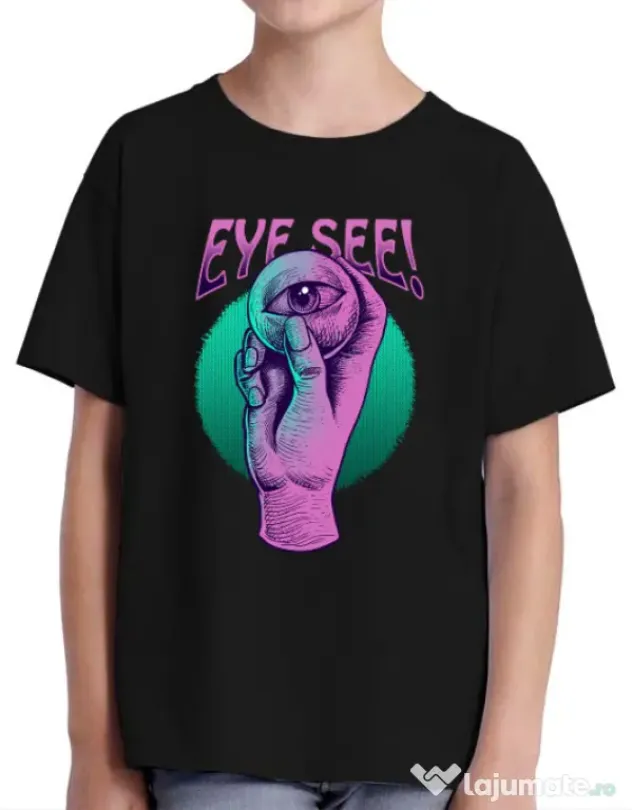 Tricou personalizat copil EYE SEE Negru
