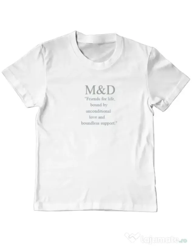 Tricou personalizat copil M&D 19 Alb