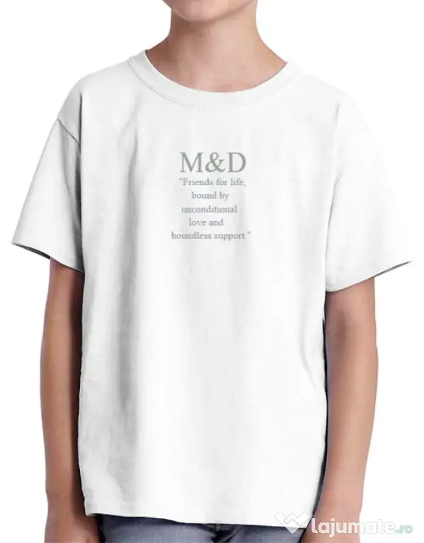 Tricou personalizat copil M&D 19 Alb