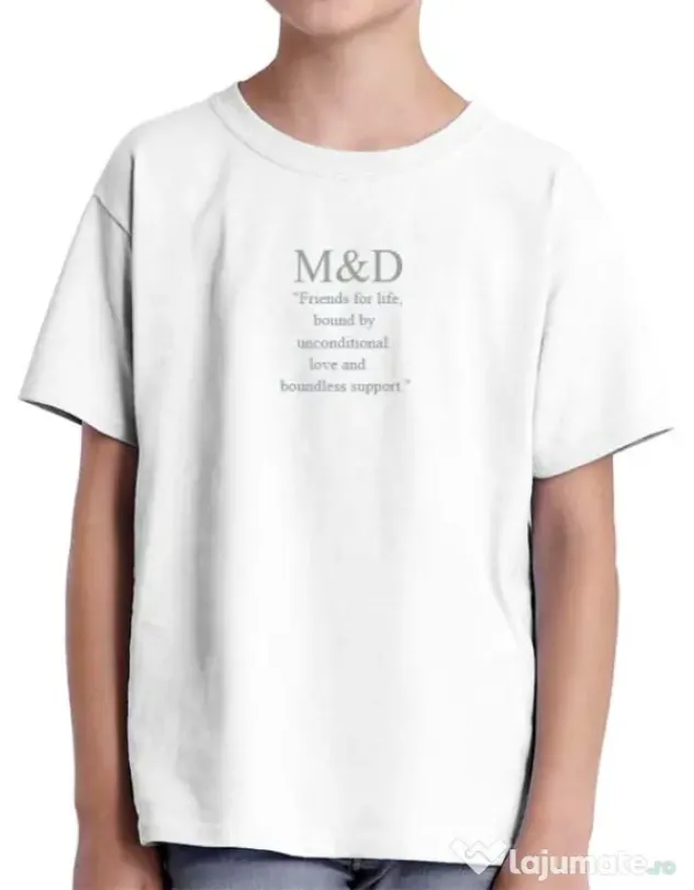 Tricou personalizat copil M&D 19 Alb
