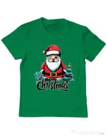 Tricou personalizat copil Mos Craciun Verde mediu