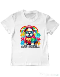 Tricou personalizat copil BULLDOG 101 Alb