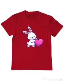 Tricou personalizat copil LOVE BUNNY Rosu