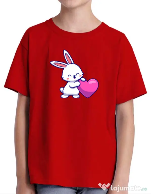 Tricou personalizat copil LOVE BUNNY Rosu
