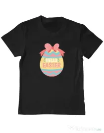 Tricou personalizat copil HELLO EASTER Negru