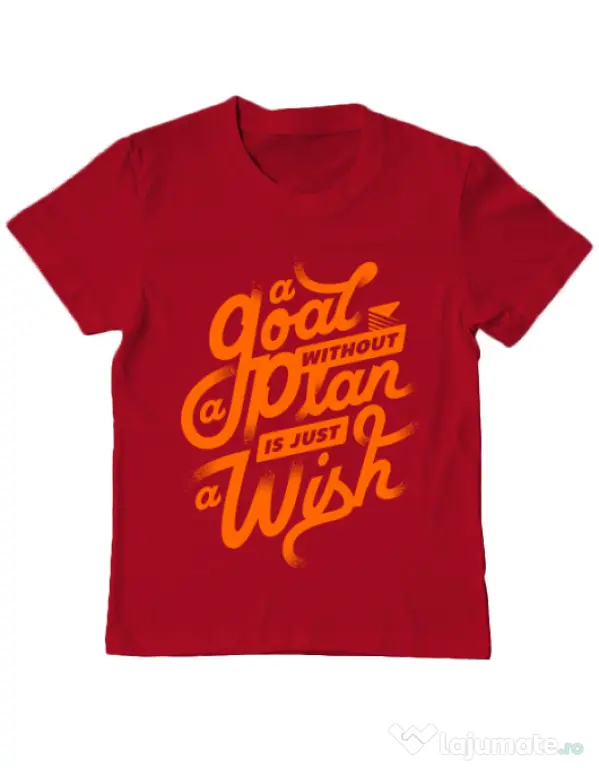 Tricou ADLER copil A Goal Without a Plan is Just a Wish Rosu