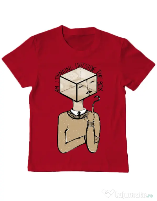 Tricou ADLER copil Am I thinking outside the box Rosu