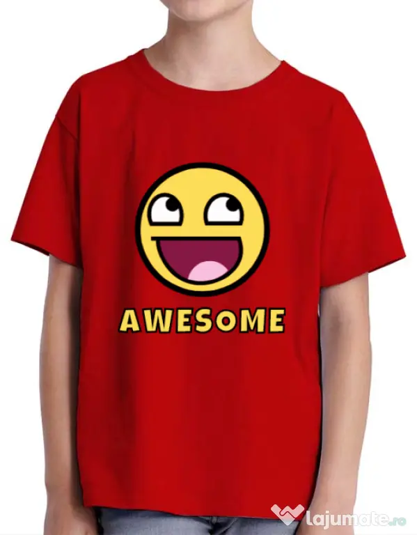 Tricou ADLER copil Awesome Rosu